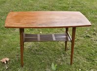 Teak Bord med hyllplan under, 50-70tal