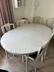 gustavianskt bord och 6 stolar