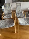 Två Laminofåtöljer + två fotpallar