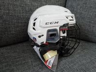 NY CCM hjälm med galler stl M Vit Hockey Bandy Skridskor