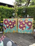 tavlor 80x80 cm akryl hemma målade 