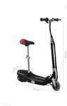vidaXL Sparkcykel med sits för barn 120 W svart