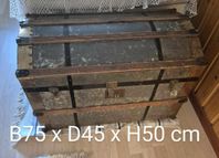 Koffert/kista i metall och trä