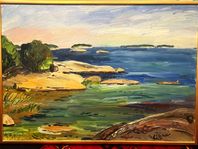 GÖRAN BRUNIUS. Stor tavla. Oljemålning