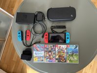 Nintendo Switch med 4 spel & extra Joy-Cons