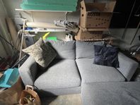 Vimle soffa med fotpall