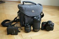 Nikon D3500 systemkamera med två objektiv + tillbehör