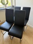 Köksstolar 4st svarta i konstläder