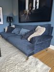 3-sits soffa i blå sammet