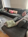3 sitts med schäslong modulsoffa 