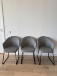 3 gray chairs