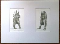 Roland SVENSSON Signerad litografi, 2 figurscener, 1951