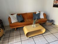 Orange 3-Sits Sammets-lik soffa