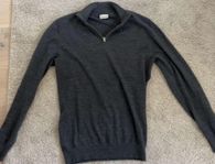 Grå John Henric half zip 100% merinoull
