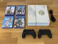 PS4 Destiny Edition + 2 handkontroller + 4 spel, system 8.03