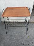 Stringbord/Telefonbord/Brickbord i teak och metall 1950-tal
