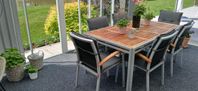 Ulumenium bord och 6 stolar med dynor