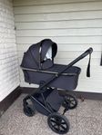 barnvagn + babyskydd 