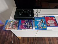 ps4 slim med  4 spel  och 1 kontroll 