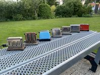 Samling av retro brödrostar