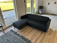 LINANÄS 3-sits soffa med schäslong, mörkgrå