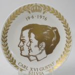 Gustavsberg Minnestallrik Carl XVI Gustaf & Silvia 1976