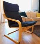 IKEA POÄNG Fåtölj med fotpall