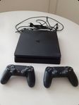 PlayStation 4 Slim 500GB + 2 handkontroller + 8 spel