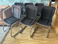 6st italienska kromstolar med dynor Gastone Rinaldi stol