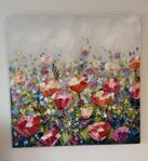 Tavla blommor 100x100