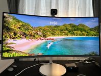 Samsung Curved C34J791 34" bildskärm (silver/vit)
