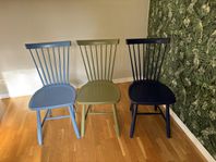 3 Pinnstolar, "Lilla Åland" massiv björk 