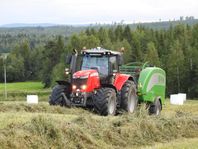 Hö, stora balar hösilage.