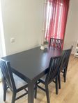 matgrupp, matbord med stolar