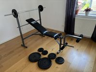 Nordic 120 bench skivstång 8 stycken vikter