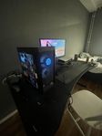 Stationär gaming dator med skärm