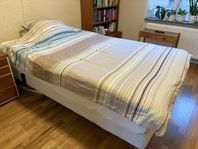 säng 120 ryggstöd och benstöd höjbara