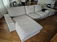 Kivik 2-sits med schäslong och fotpall