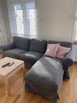 soffa ektorp 3sits schäslong /mörkgrå