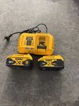 dewalt snabbladdare & 2 st 18v 5.0ah batterier
