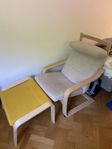 Ikea POÄNG fåtölj med fotpall