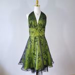 Y2K Grön Vintage Fairy Balklänning – Glittrig Mesh & Tyl