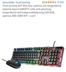 Trust gaming 838 combo set tangentbord + mus