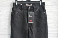 Levi's 70s high slim straight svart jeans byxor original dam