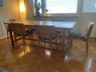 G.A.D. matbord Hamra i massiv oljad ek med iläggsskiva
