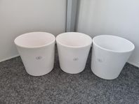 Tre stora blomkrukor, 65 kronor styck