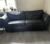 Bäddsoffa i skinn