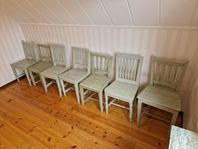 7st gröna antikstolar 
