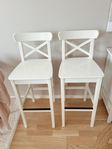 Barstolar 4 stycken IKEA Ingolf sitthöjd 74 cm 