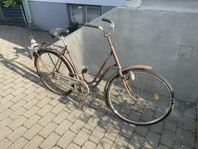 Damcykel retro vinröd
